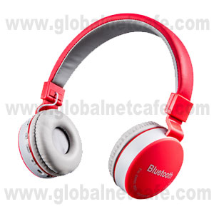 AUDIFONO CON MICROFONO  DIADEMA BLUETOOTH MS-881 ROJO 100% Nuevo