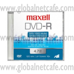 DVD-R MAXELL 4.7GB, 120MINUTOS EN CAJA SLIM 100% Nuevo