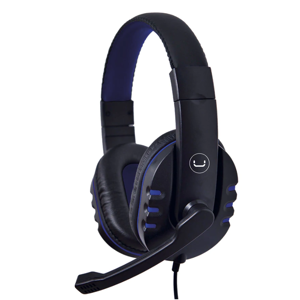 AUDIFONO CON MICROFONO  DIADEMA UNNO TEKNO USB HS7214BL ACE14 NEGRO-AZUL 